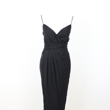 Trendyol Black Tulip Strappy Midi Dress, Size 38