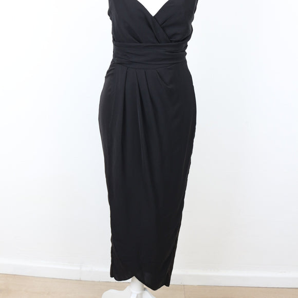 Trendyol Black Tulip Strappy Midi Dress, Size 38