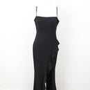 Black Bodycon Strappy Maxi Dress, Size L-1