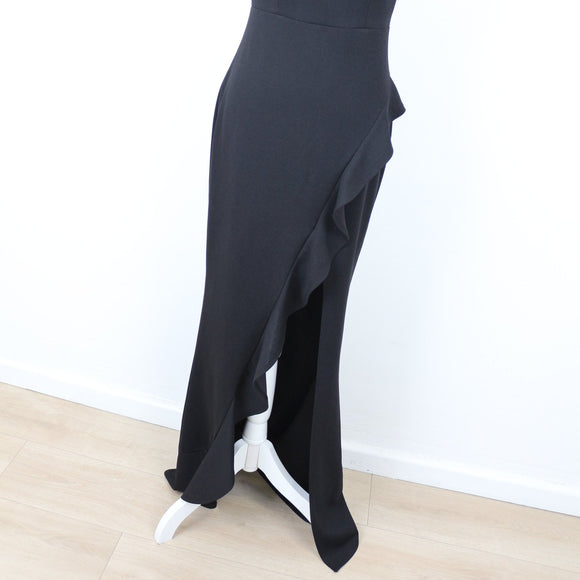 Black Bodycon Strappy Maxi Dress, Size L