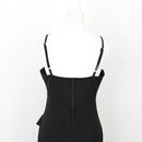 Black Bodycon Strappy Maxi Dress, Size L-4