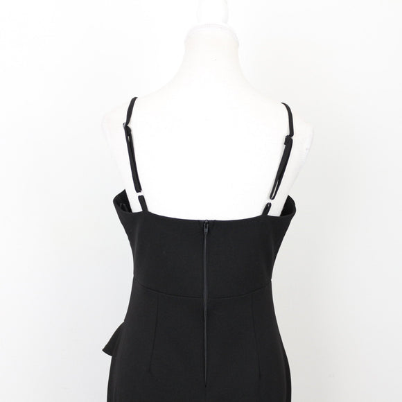 Black Bodycon Strappy Maxi Dress, Size L