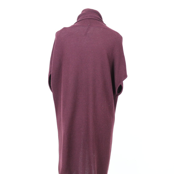 Woolies Maroon Short-Sleeve Cardigan, Size L
