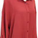SHEIN Deep Red Long-Sleeve Shirt, Size L-2