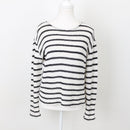 ZARA Black and Cream Long-Sleeve Jersey Blouse, Size S-1