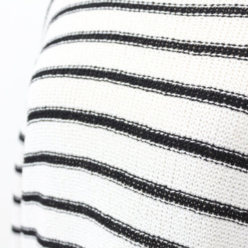 ZARA Black and Cream Long-Sleeve Jersey Blouse, Size S - 0