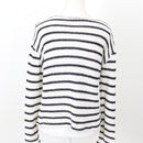 ZARA Black and Cream Long-Sleeve Jersey Blouse, Size S-4