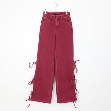 Fashion Nova Cherry Wide-Leg Jeans, Size 0