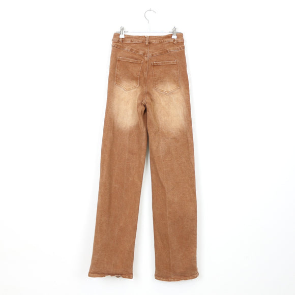 Fashion Nova Brown Wide-Leg Jeans, Size XS