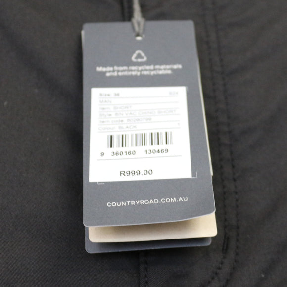 Country Road Black Chino Shorts, Size 36