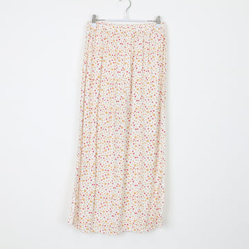 White Floral Midi Skirt, Size M