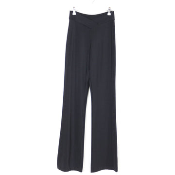Black Ribbed Flare Tights, V-Cut Waist, Size M