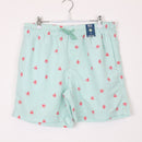 Cream and Green Striped Swim Shorts, Size M-1