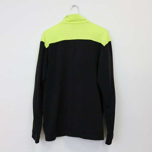 Adidas Black, Grey and Neon Yellow Sports Jacket, Size L