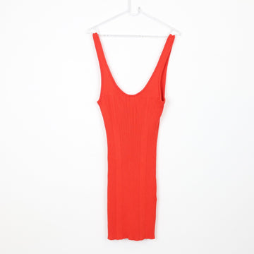 H&M Bright Orange Knitted Bodycon Dress, Size L