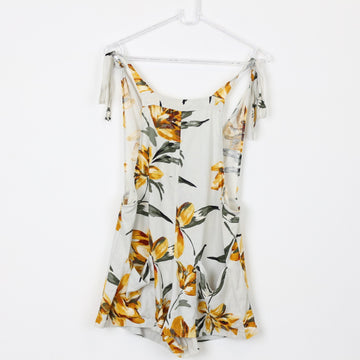 Floral Linen Dungarees, Size S