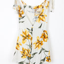 Floral Linen Dungarees, Size S-3