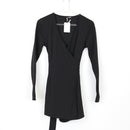 H&M Black Long-Sleeve Mini Dress | Size S-1