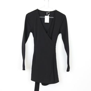 H&M Black Long-Sleeve Mini Dress | Size S