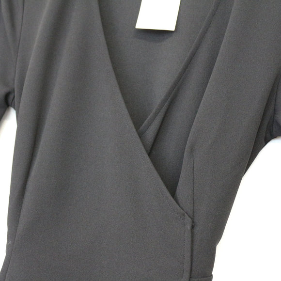 H&M Black Long-Sleeve Mini Dress | Size S