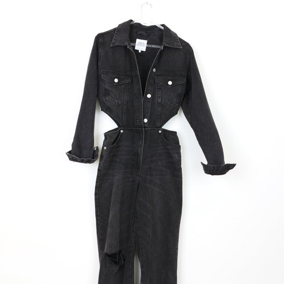 ZARA Black Denim Bodysuit | Size S