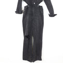 ZARA Black Denim Bodysuit | Size S-2