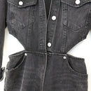 ZARA Black Denim Bodysuit | Size S-3