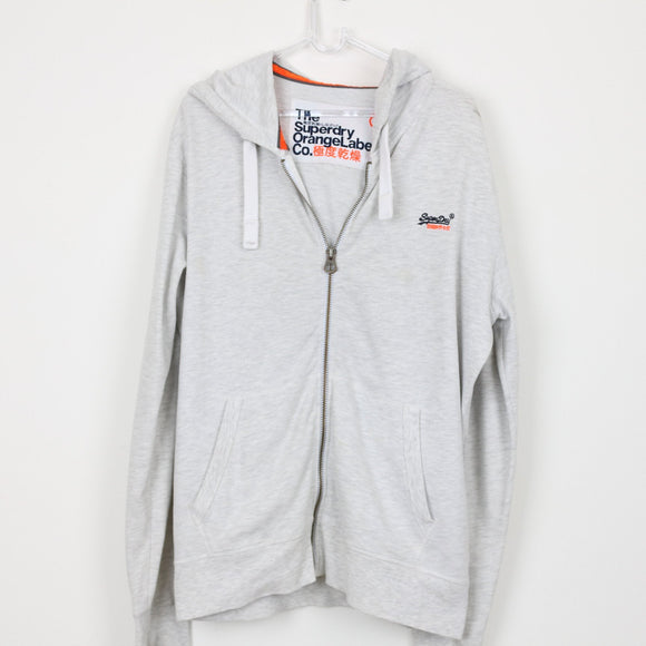 Superdry Grey Zip-Up Hoodie | Size XL