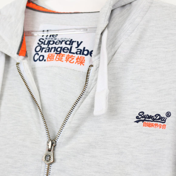Superdry Grey Zip-Up Hoodie | Size XL