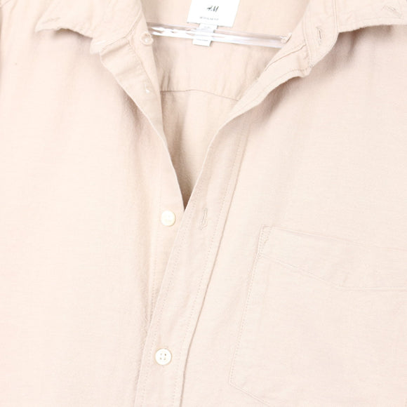 H&M Beige Linen-Feel Regular-Fit Shirt | Size L