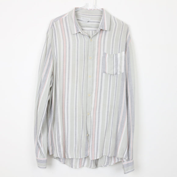 Cotton On Green Striped Long-Sleeve Shirt | Size 3XL