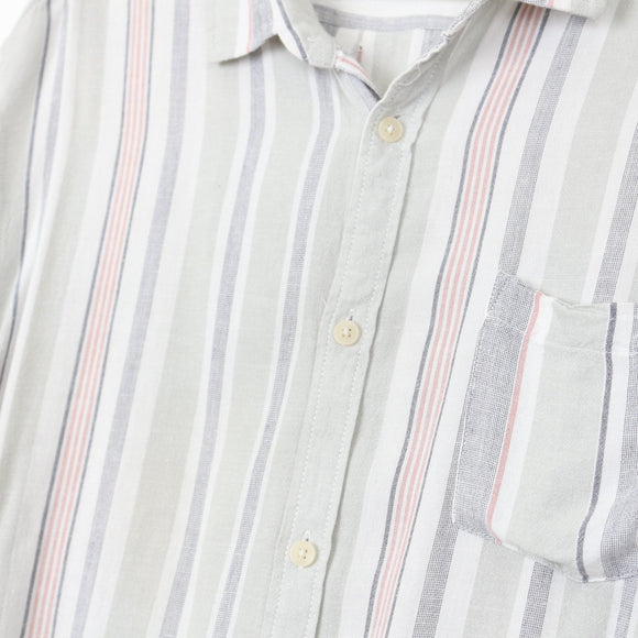 Cotton On Green Striped Long-Sleeve Shirt | Size 3XL