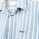 Pringle Blue Striped Short-Sleeve Shirt | Size L-2