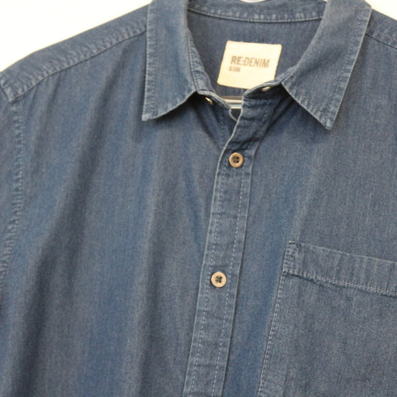 RE:DENIM Short-Sleeve Denim Shirt – Casual Button-Up | Size M | Pre-Loved