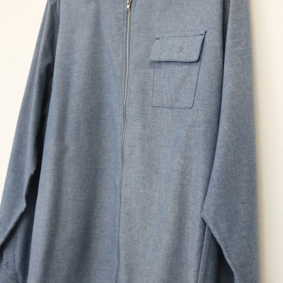 Oakridge Denim-Look Long-Sleeve Zip-Up Shirt – Casual Overshirt | Size 2XL | Pre-Loved