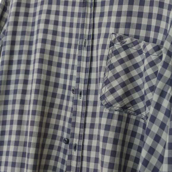 Old Khaki Blue & Sage Gingham Long-Sleeve Shirt – Checked Casual Button-Up | Size 2XL | Pre-Loved