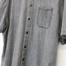 Cotton On Faded Denim-Look Short-Sleeve Shirt – Casual Button-Up | Size 2XL | Pre-Loved-3