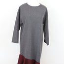 Grey & Maroon Winter Dress – Cosy Long-Sleeve Day Dress | Size L | Pre-Loved-5