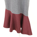 Grey & Maroon Winter Dress – Cosy Long-Sleeve Day Dress | Size L | Pre-Loved-2