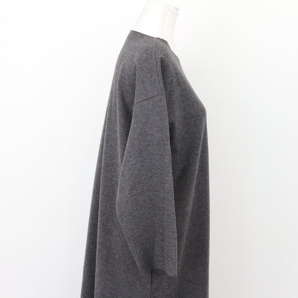 Grey & Maroon Winter Dress – Cosy Long-Sleeve Day Dress | Size L | Pre-Loved