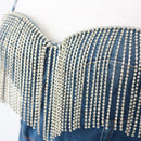 Cropped Denim Bralette with Rhinestone Detail – Sleeveless Festival Top | Size S | Pre-Loved-2