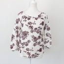 New Look Cream Knitted Top with Maroon Detail – Cosy Knit for Layering | Size 8 | Pre-Loved-1