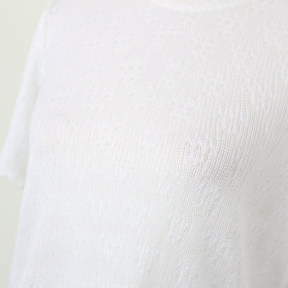 White Knitted Blouse – Cosy Knit Top for Layering | Size XS | Pre-Loved