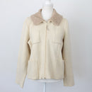 Cream Zip-Up Wool Jersey – Cosy Knit Cardigan for Layering | Size M | Pre-Loved-1