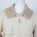Cream Zip-Up Wool Jersey – Cosy Knit Cardigan for Layering | Size M | Pre-Loved-6