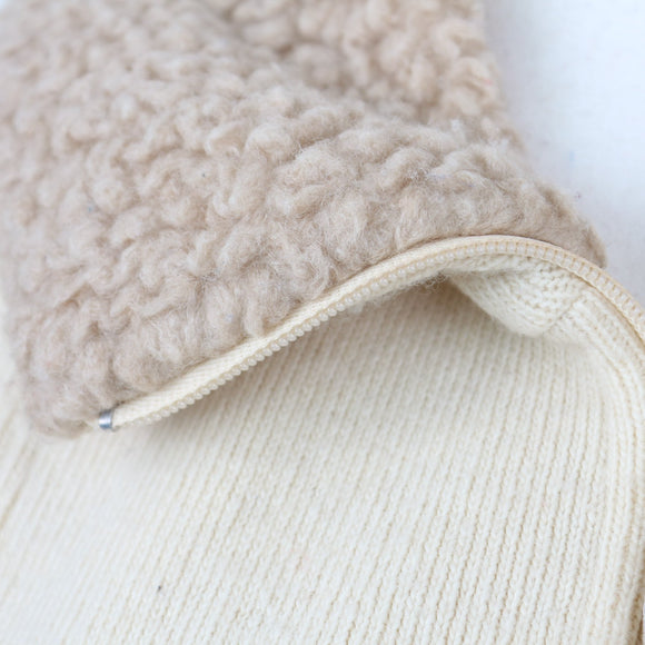 Cream Zip-Up Wool Jersey – Cosy Knit Cardigan for Layering | Size M | Pre-Loved
