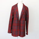 Foschini Red Plaid Textured Blazer – Checked Smart Casual Jacket | Size 8 | Pre-Loved-1