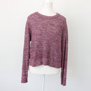 Cotton On Maroon & White Cropped Jersey – Cosy Knit Jumper | Size M | Pre-Loved-1