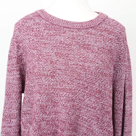 Cotton On Maroon & White Cropped Jersey – Cosy Knit Jumper | Size M | Pre-Loved