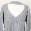 Boohoo Grey V-Neck Jersey – Cosy Knit Jumper for Layering | Size M | Pre-Loved-2